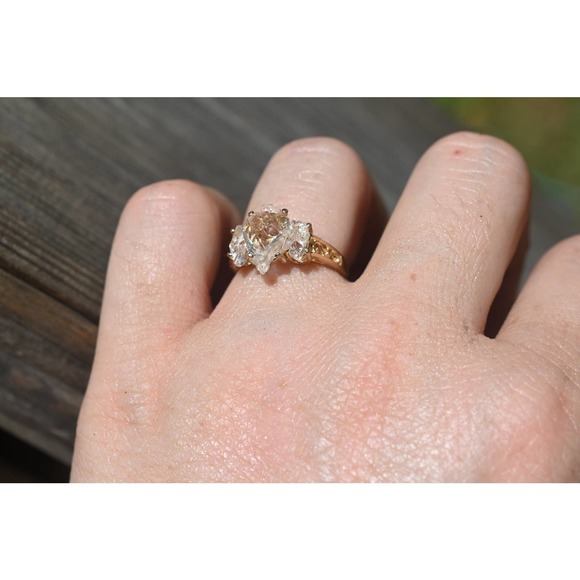 Art Deco Ring Raw Diamond Ring Rough Diamond Ring promise anniversary gi… - Picture 3 of 6